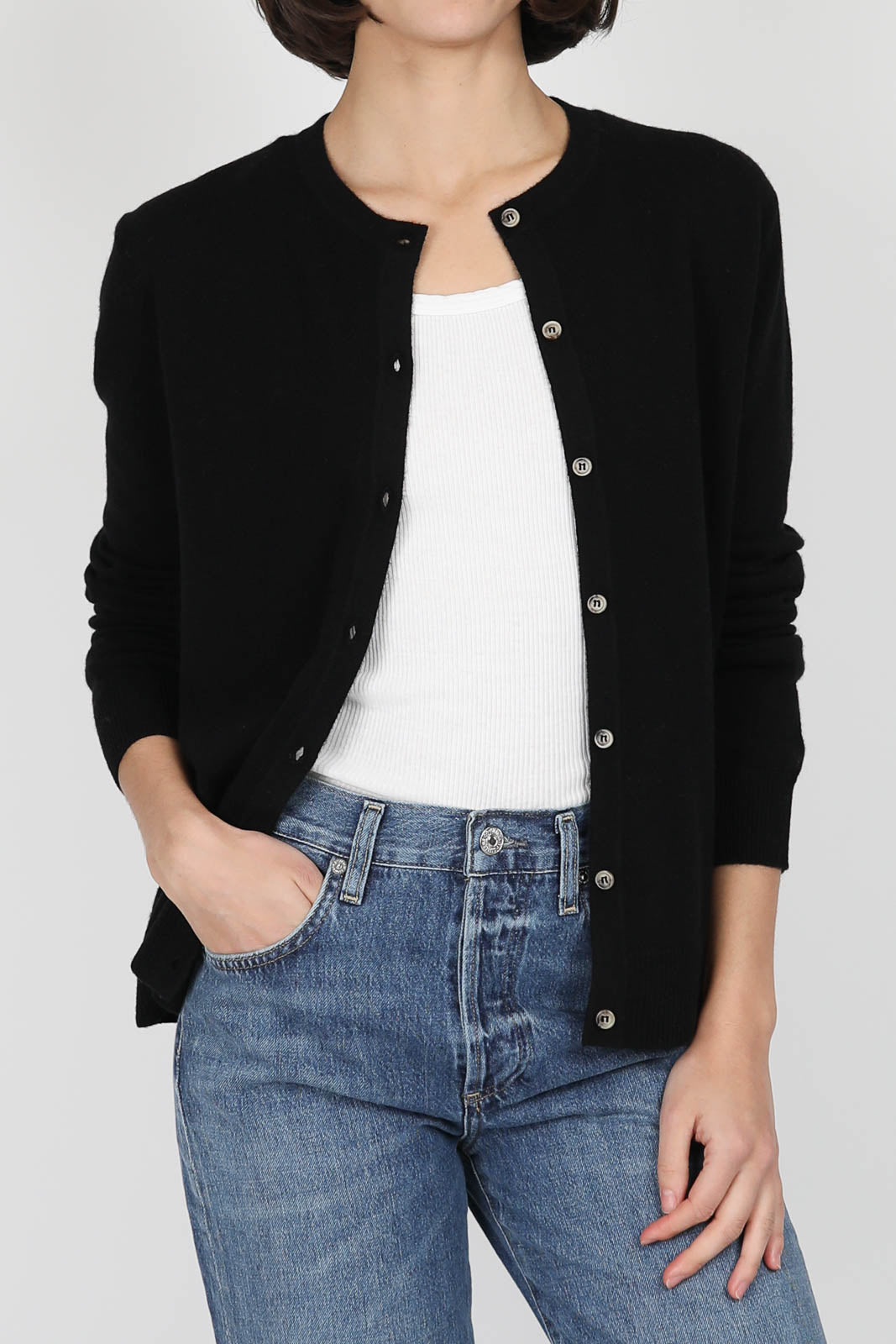 Cardigan aus Kaschmir in Schwarz