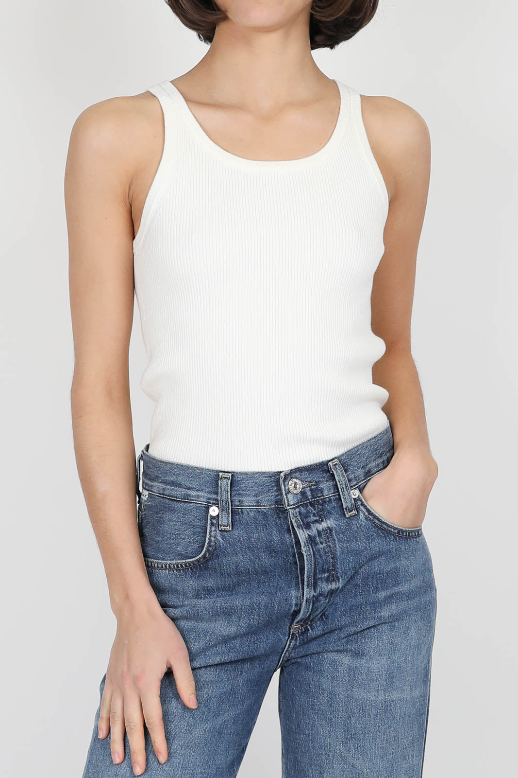 Tank Top aus Baumwolle in Weiss