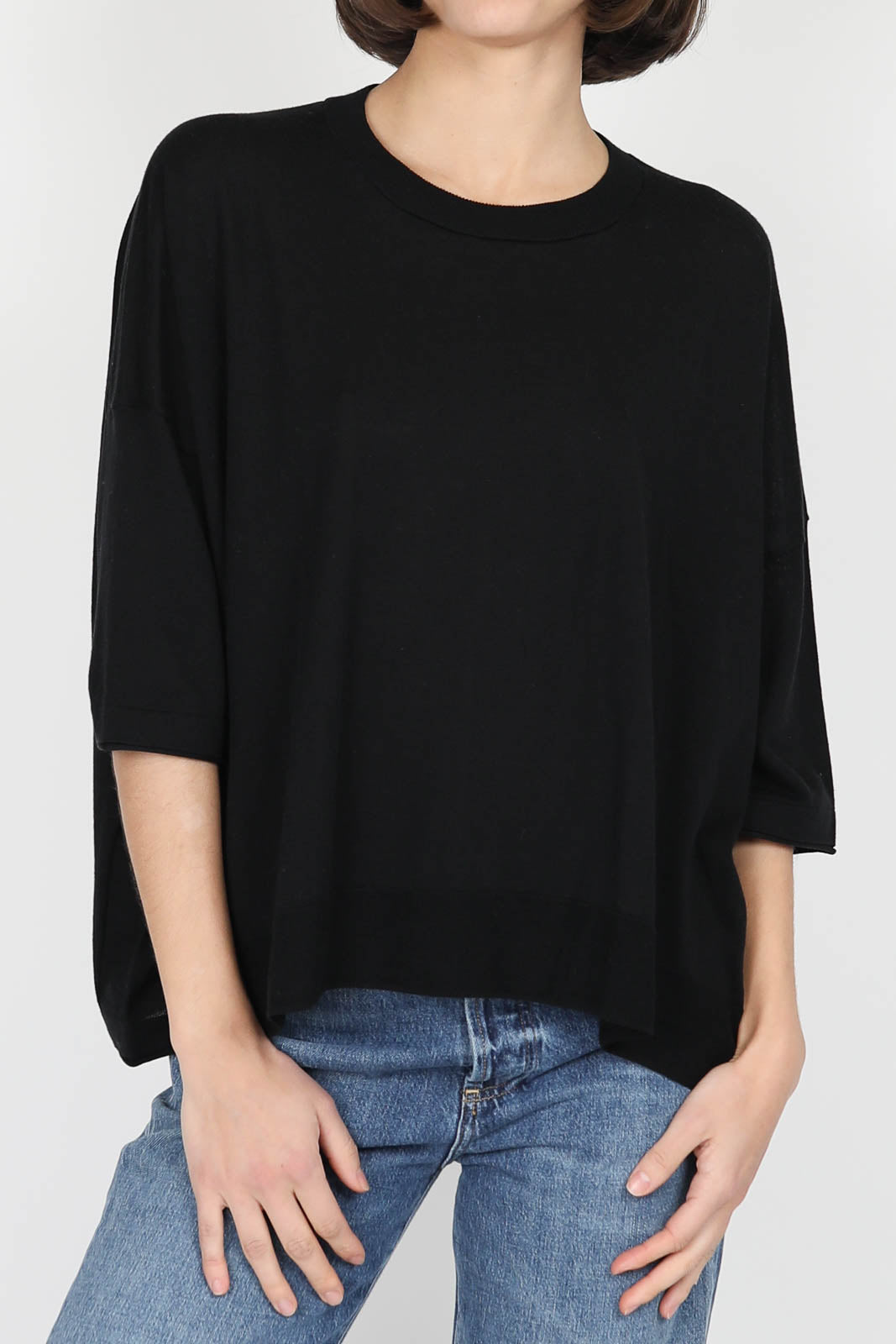 T-Shirt aus Baumwolle in Schwarz
