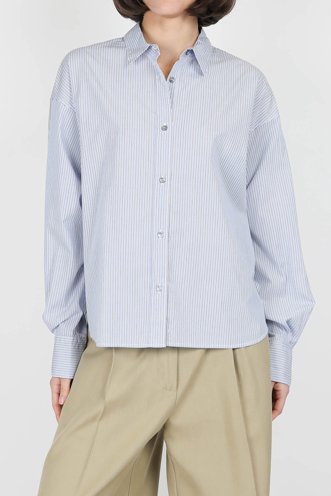 Bluse mit Streifen in Blau