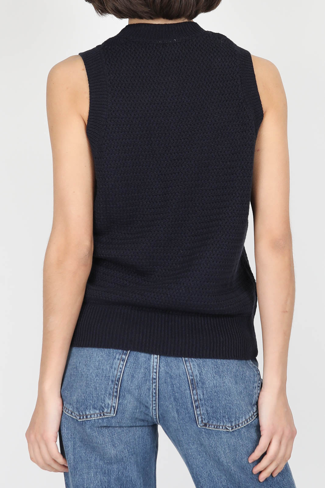 Gilet aus Strick in B. Navy