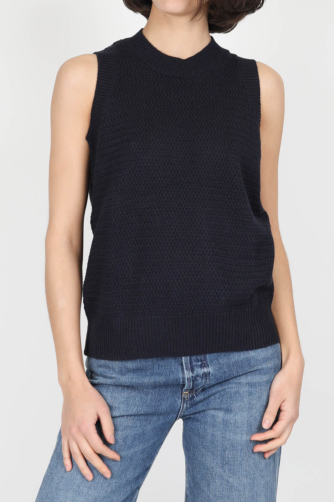 Gilet aus Strick in B. Navy