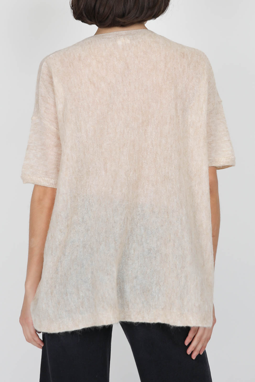 T-Shirt aus Strick in Beige