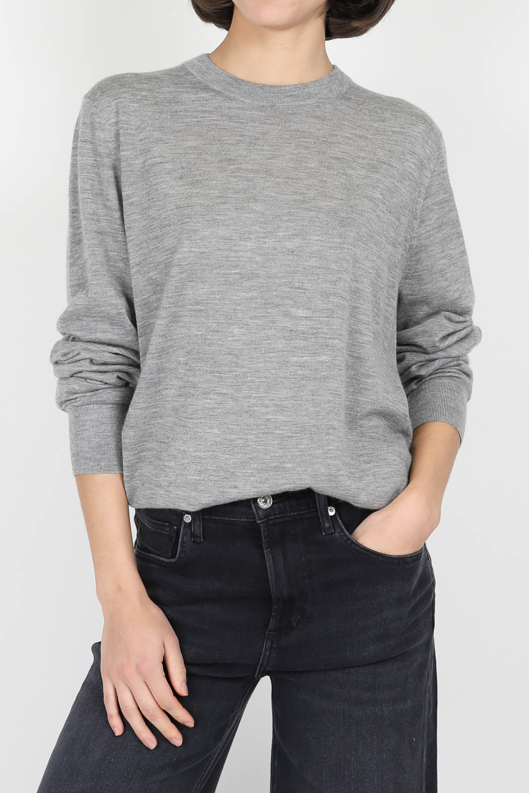 Pullover Airy True Crew in Heather Grey