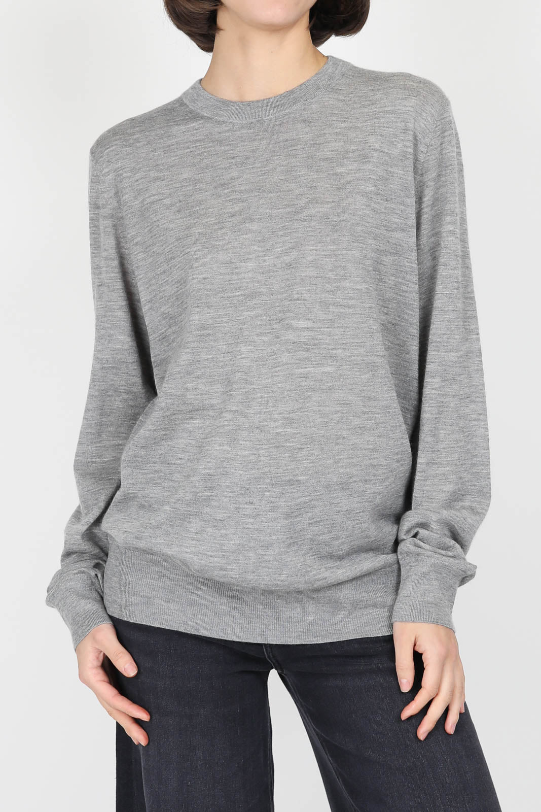 Pullover Airy True Crew in Heather Grey