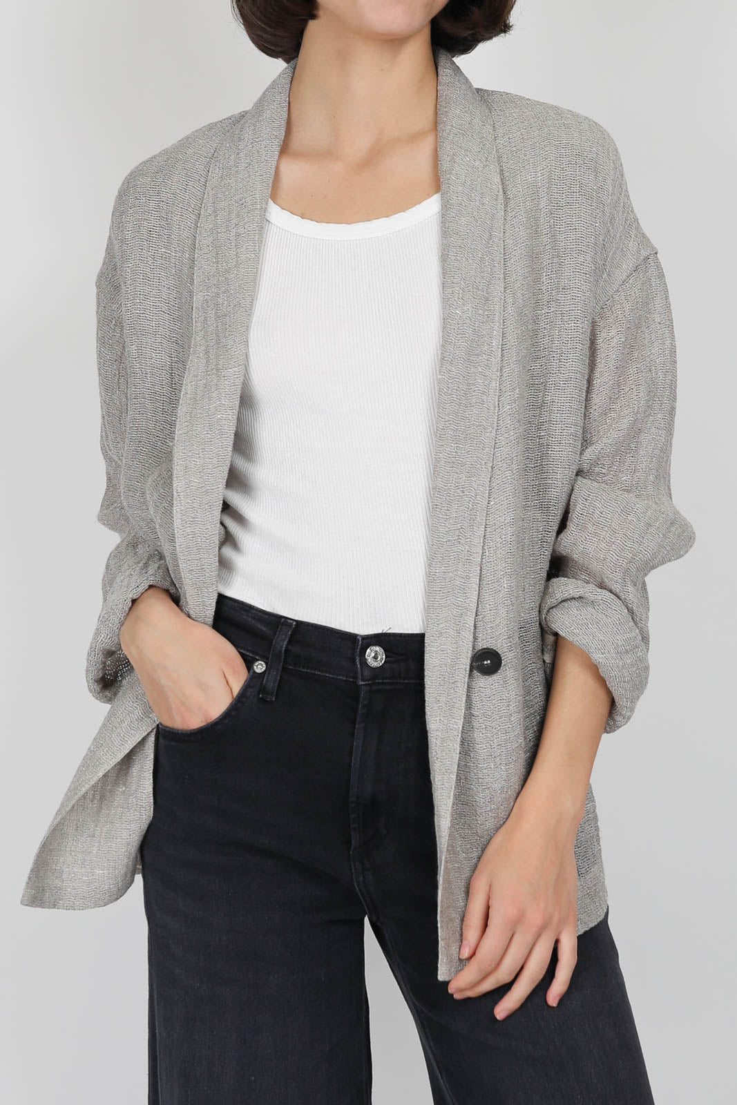 Blazer aus Leinen in Salt Grey