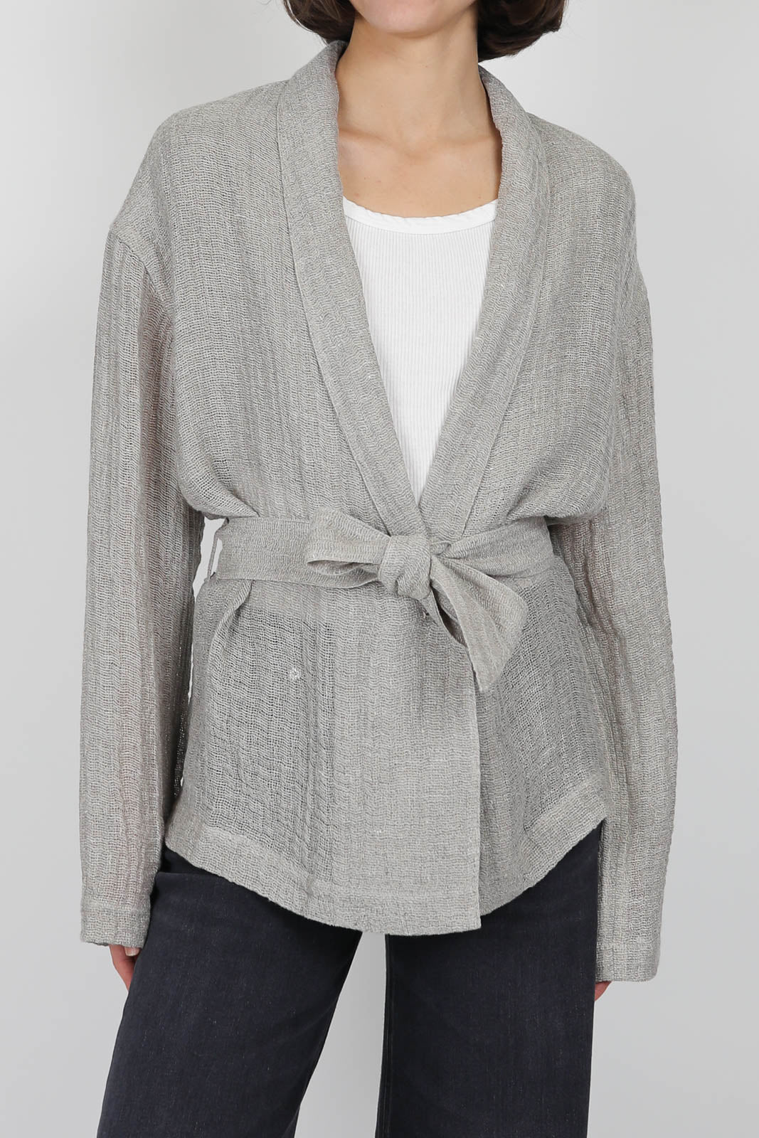 Blazer aus Leinen in Salt Grey