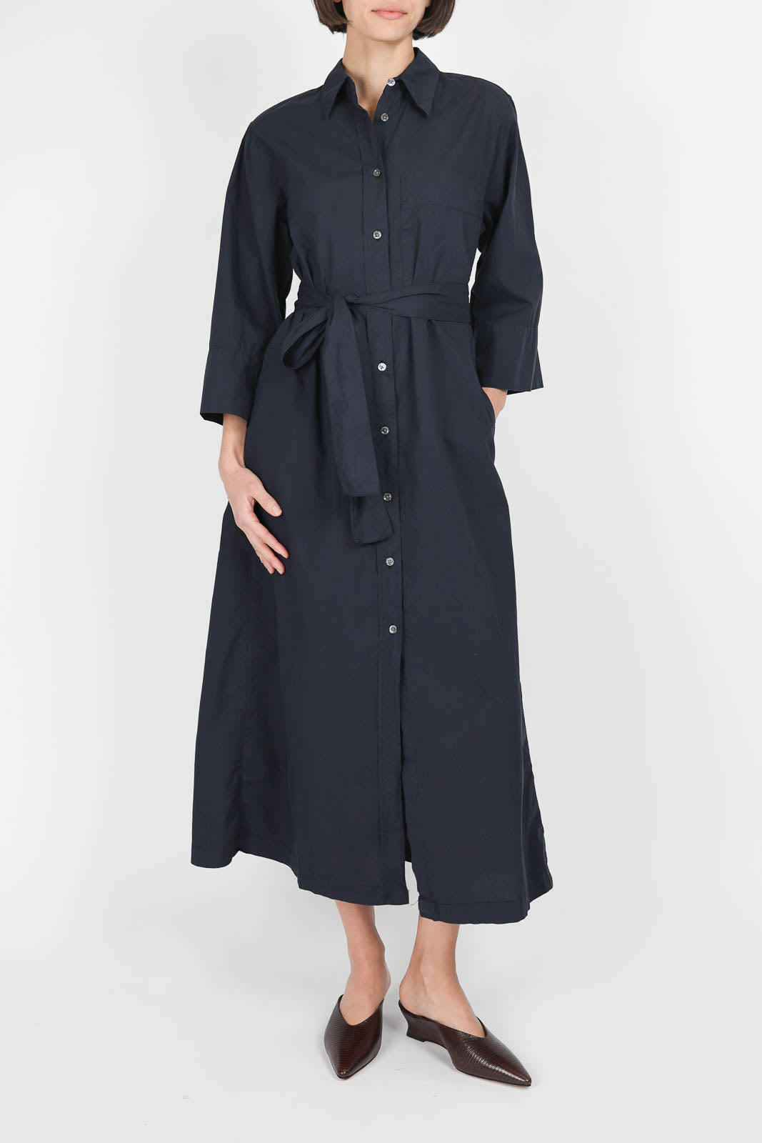 Kleid aus Baumwolle in Midnight Blue