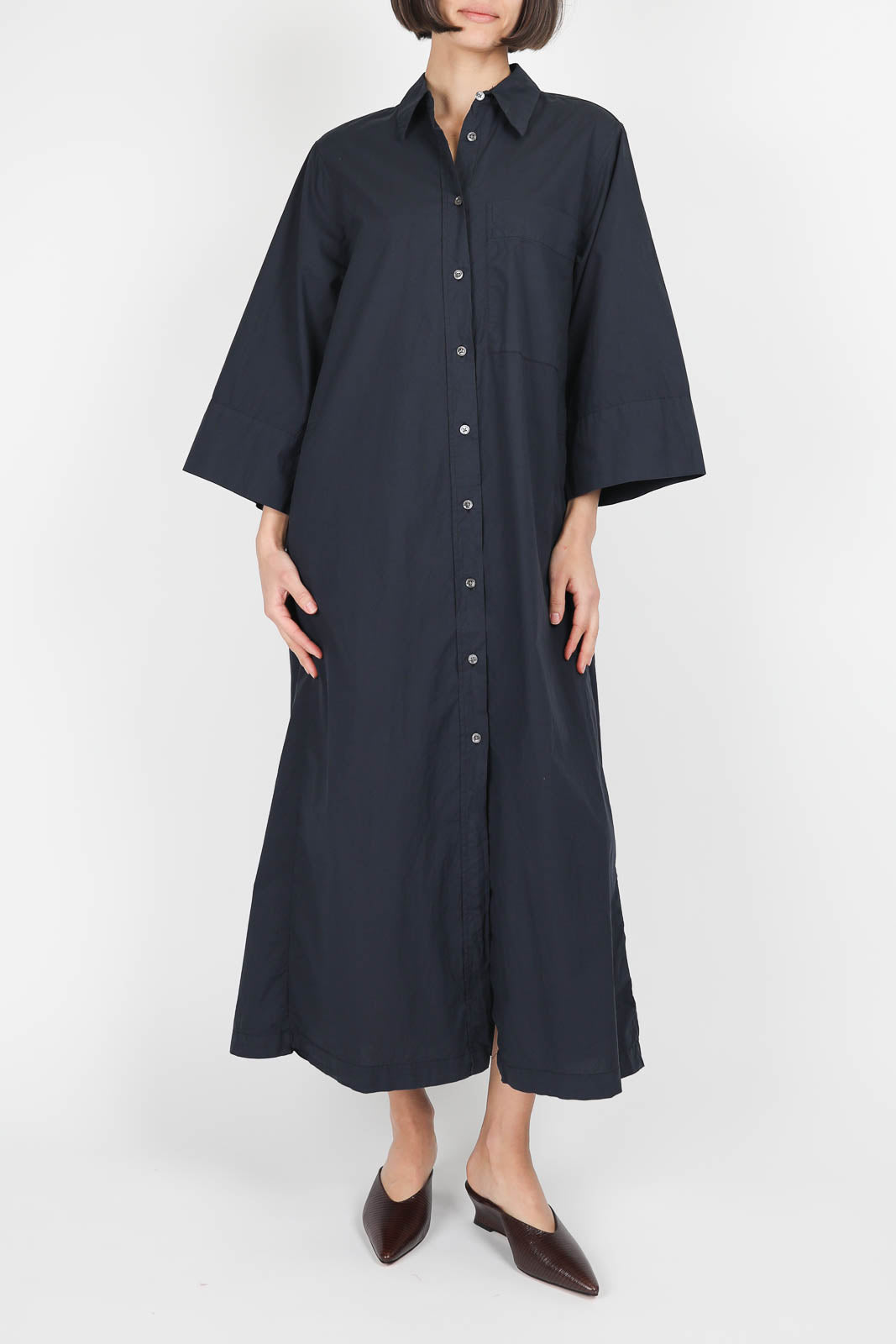 Kleid aus Baumwolle in Midnight Blue