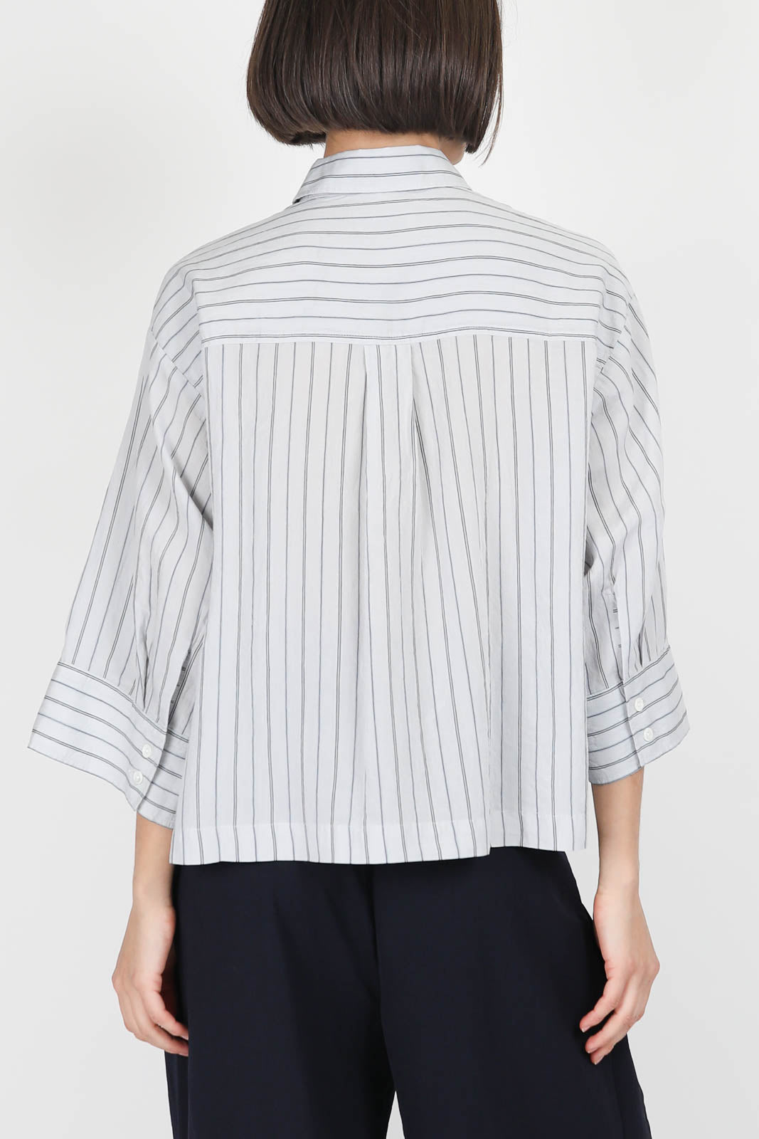 Bluse mit Streifen in Misty Blue