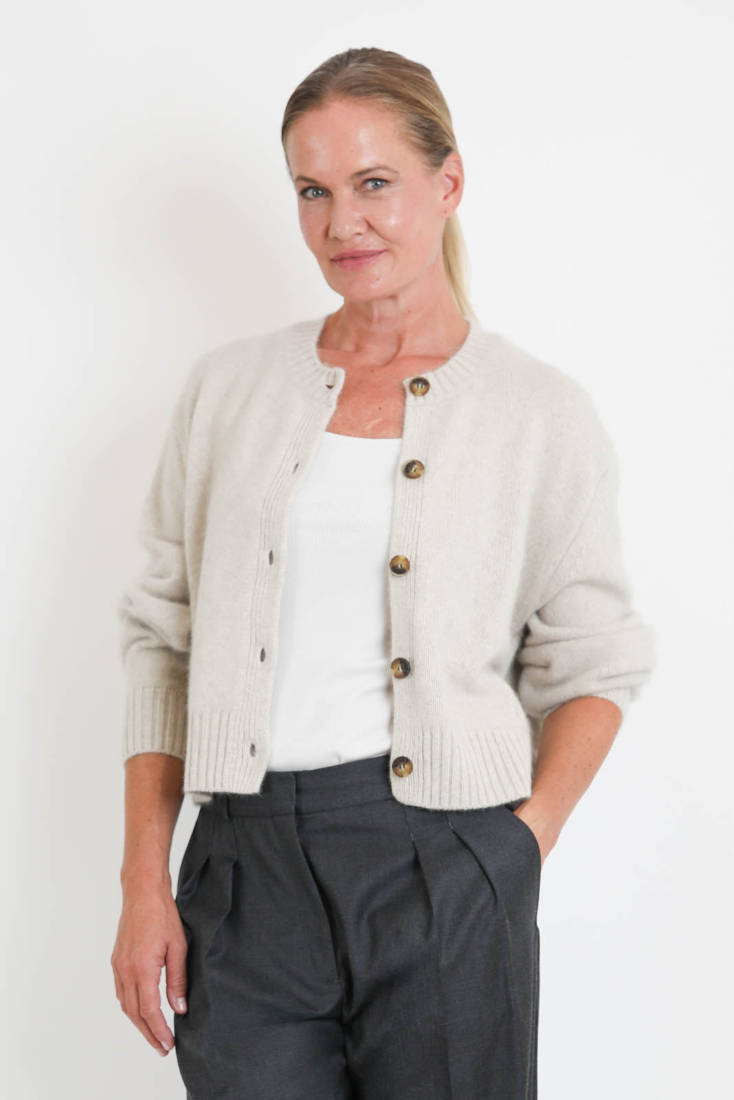 Loulou de Saison, Cardigan Remus in Stone Melange