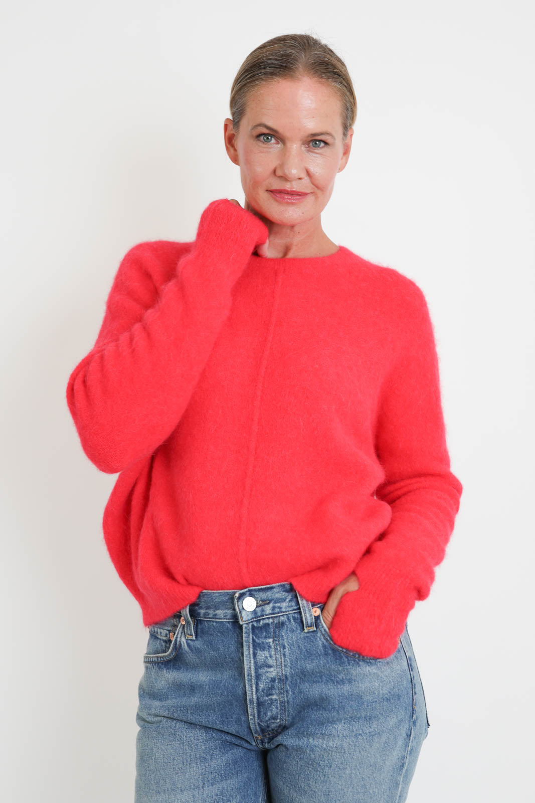 FLOOR, Pullover Round-Neck in Carminio