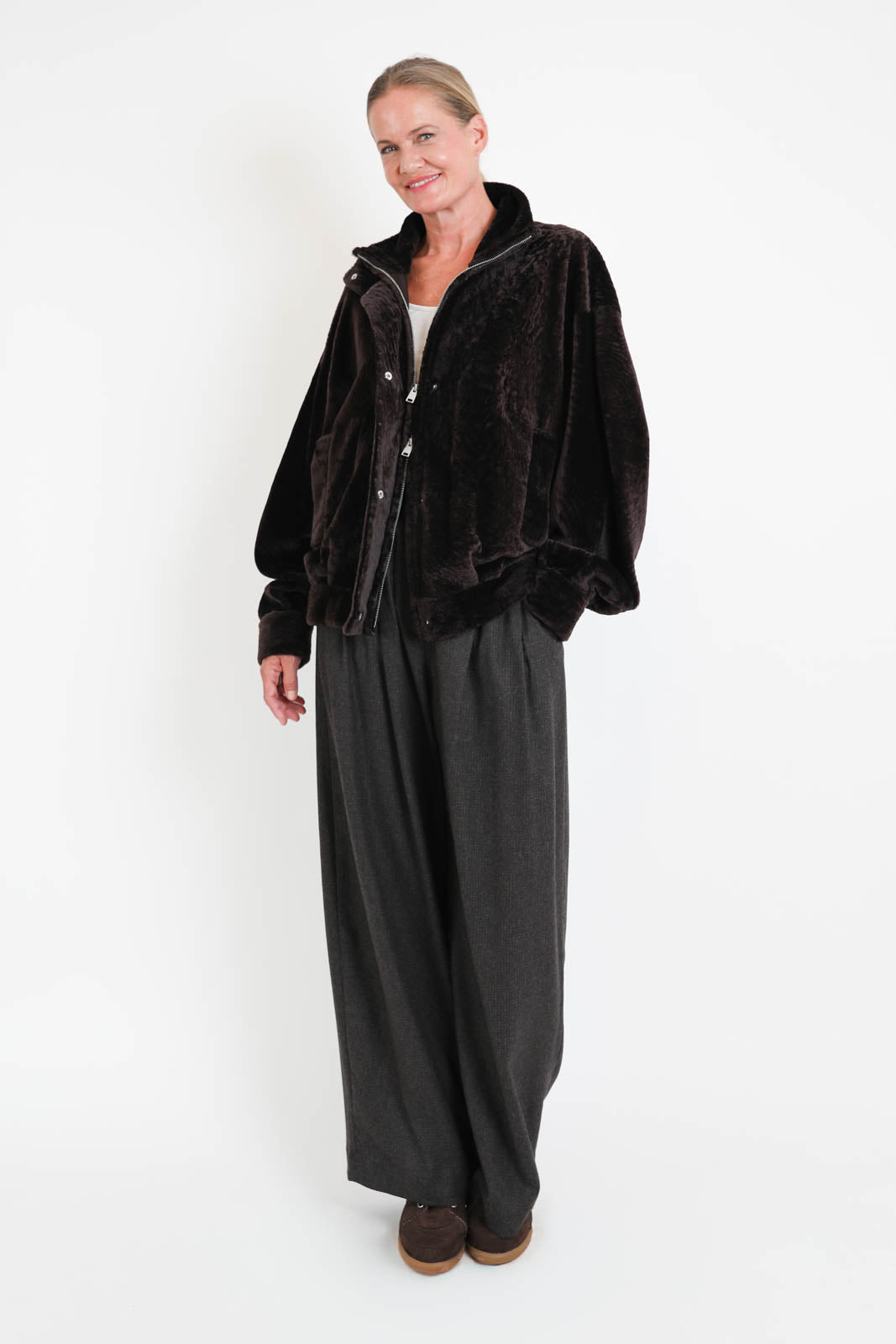 Zenggi, Hose Soft Flannel Jade in Brownstone Check