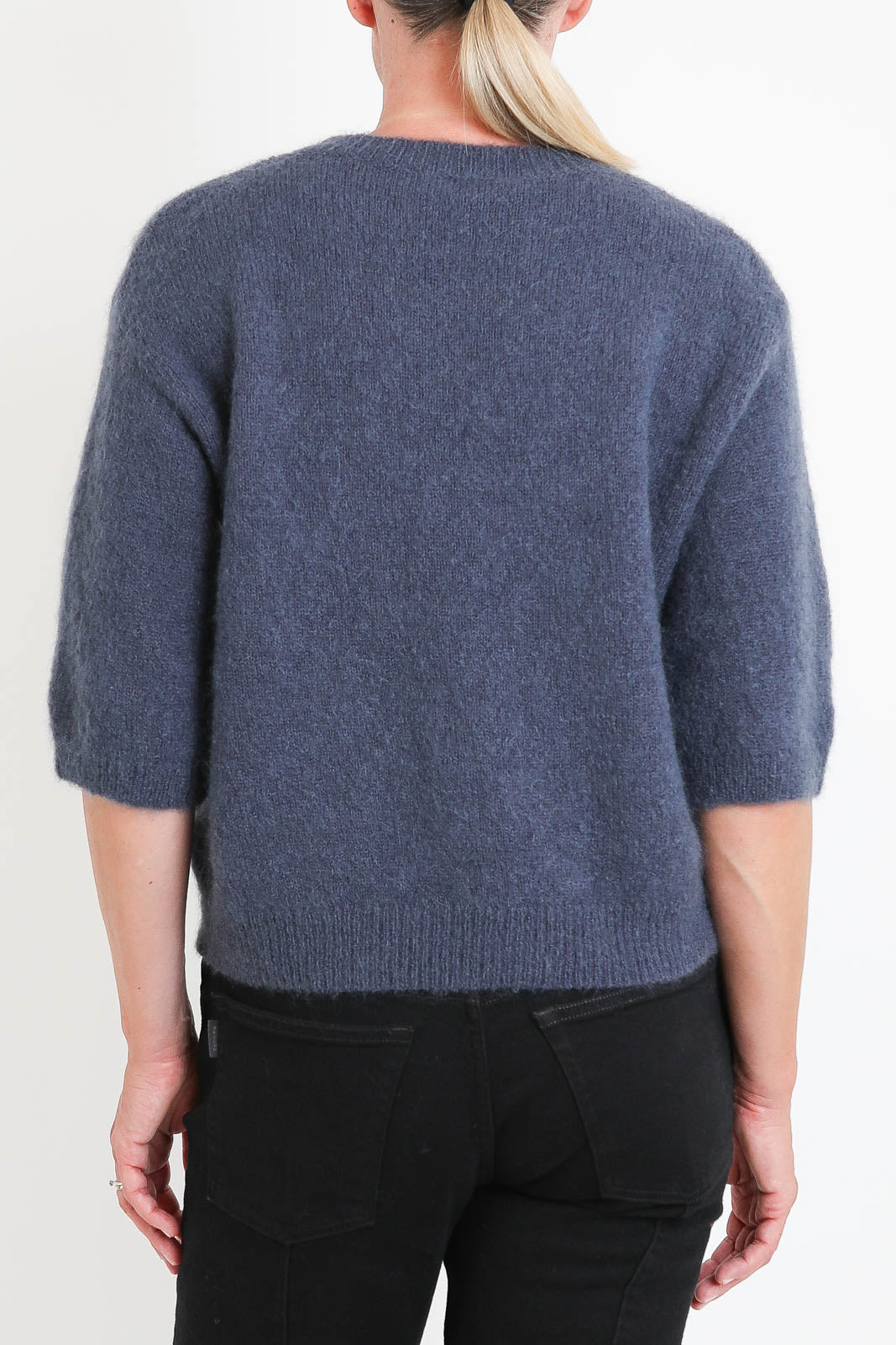 Pomandère, Pullover aus Mohair in Petrol