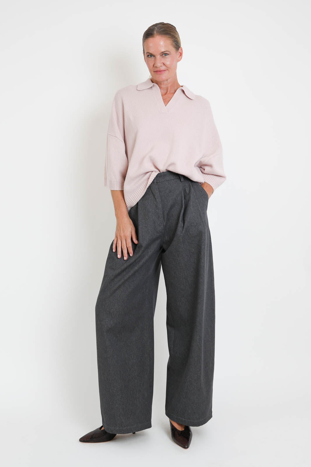 Zenggi, Hose Jade in Dark Grey Melange