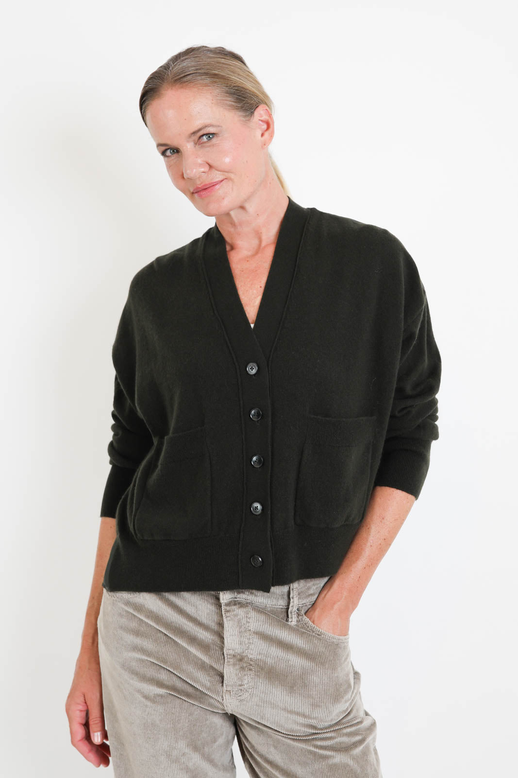 Zenggi, Cardigan Woven Mix in Pine Green