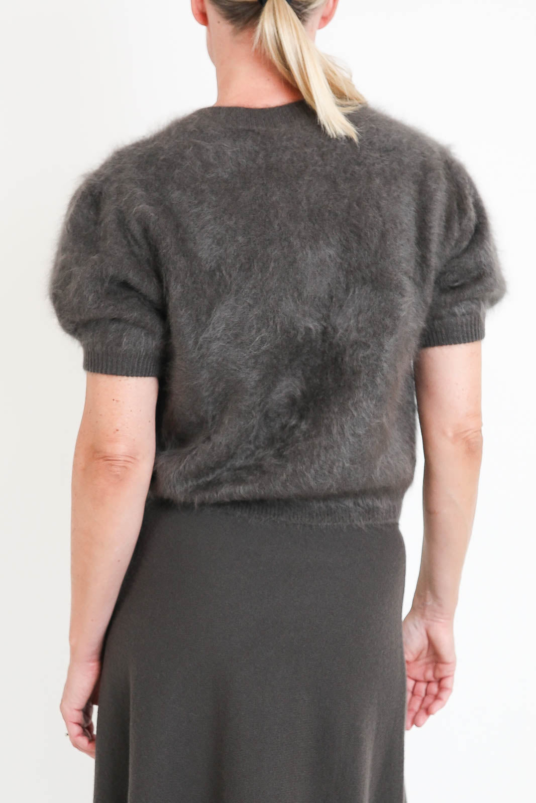Lisa Yang, Cardigan Lucianne in Dark Fern Brushed