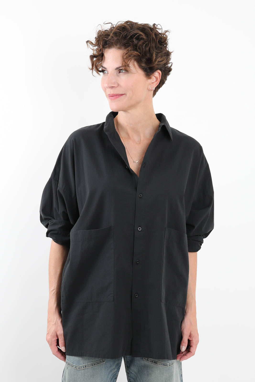 Bluse Atena Onda in Schwarz