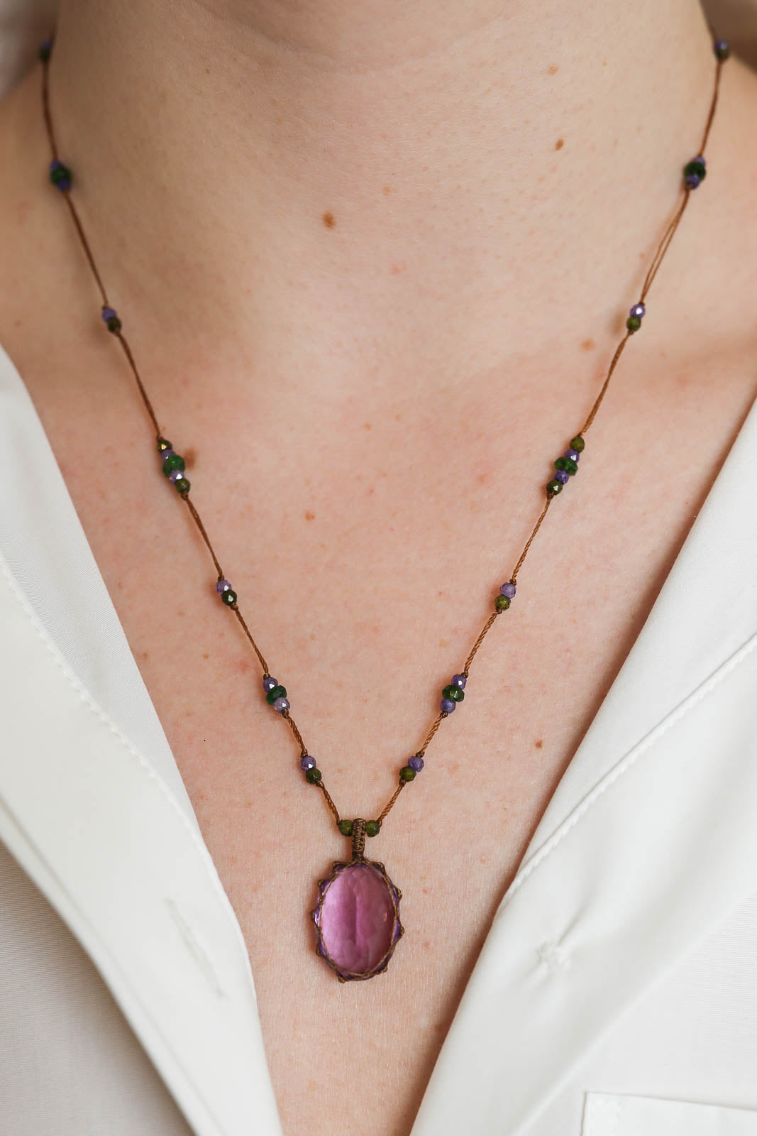 Sharing Bijoux, Halskette Tibet in Amethyste Light Purple