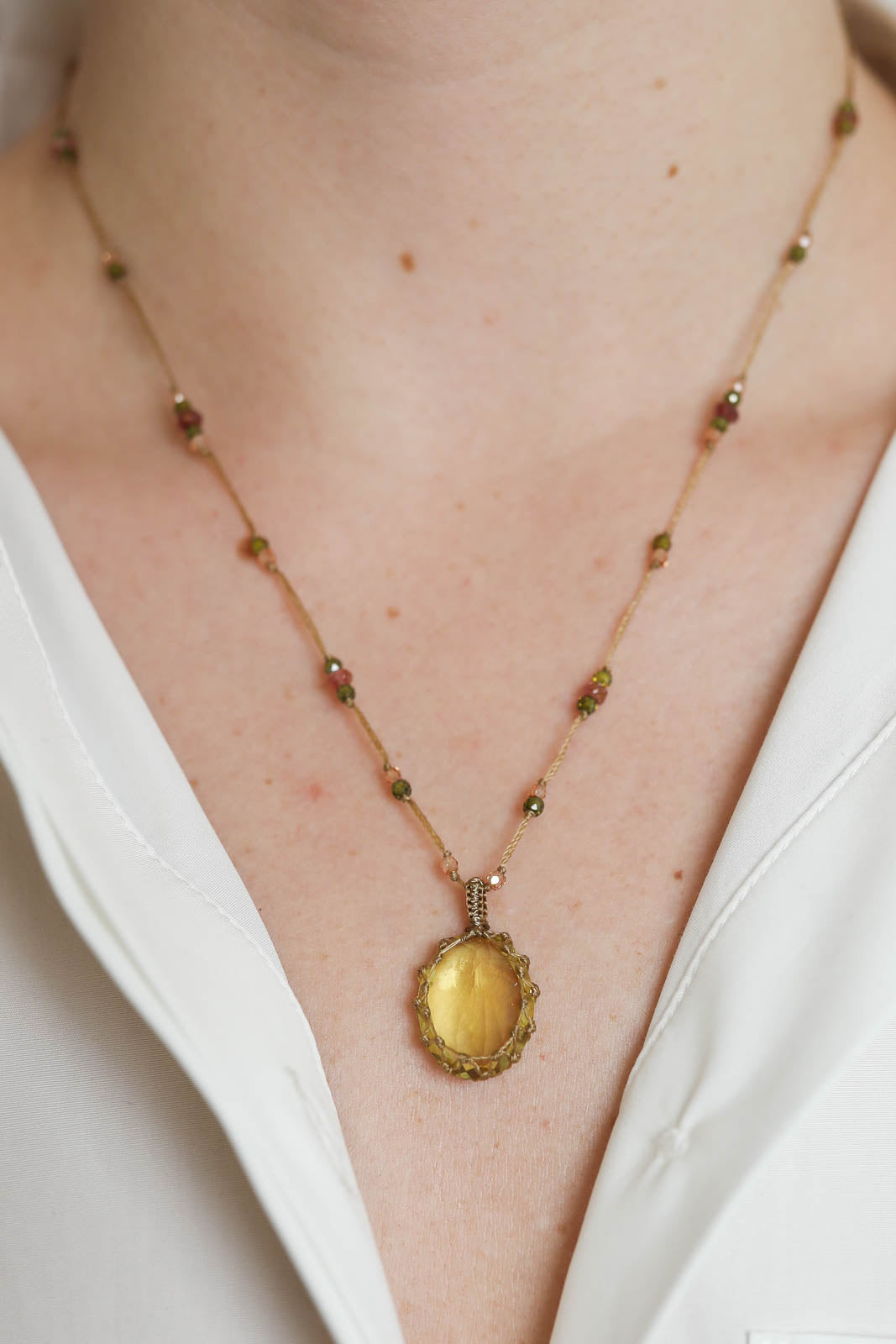 Sharing Bijoux, Halskette Tibet in Lemon Topaz
