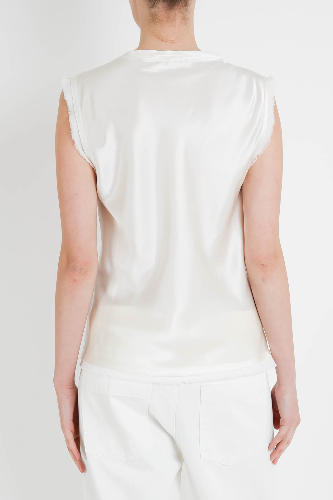 All3, Tank Top Amanda aus Seide in Off-White