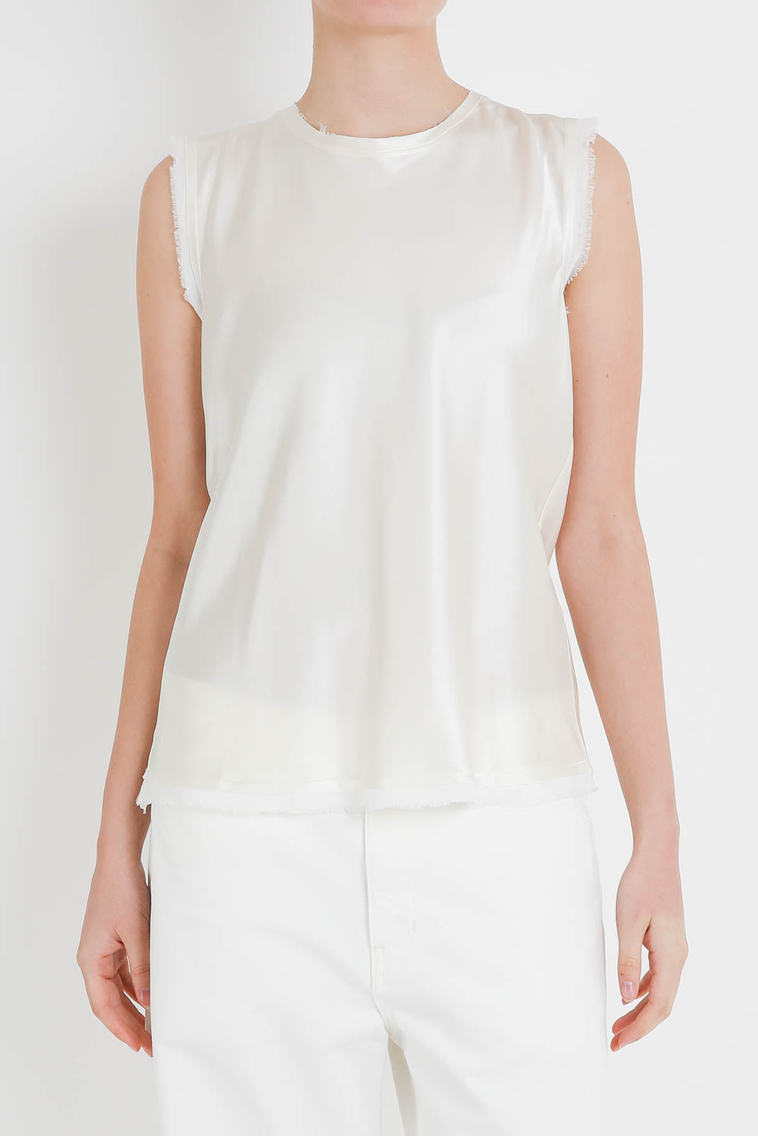 All3, Tank Top Amanda aus Seide in Off-White