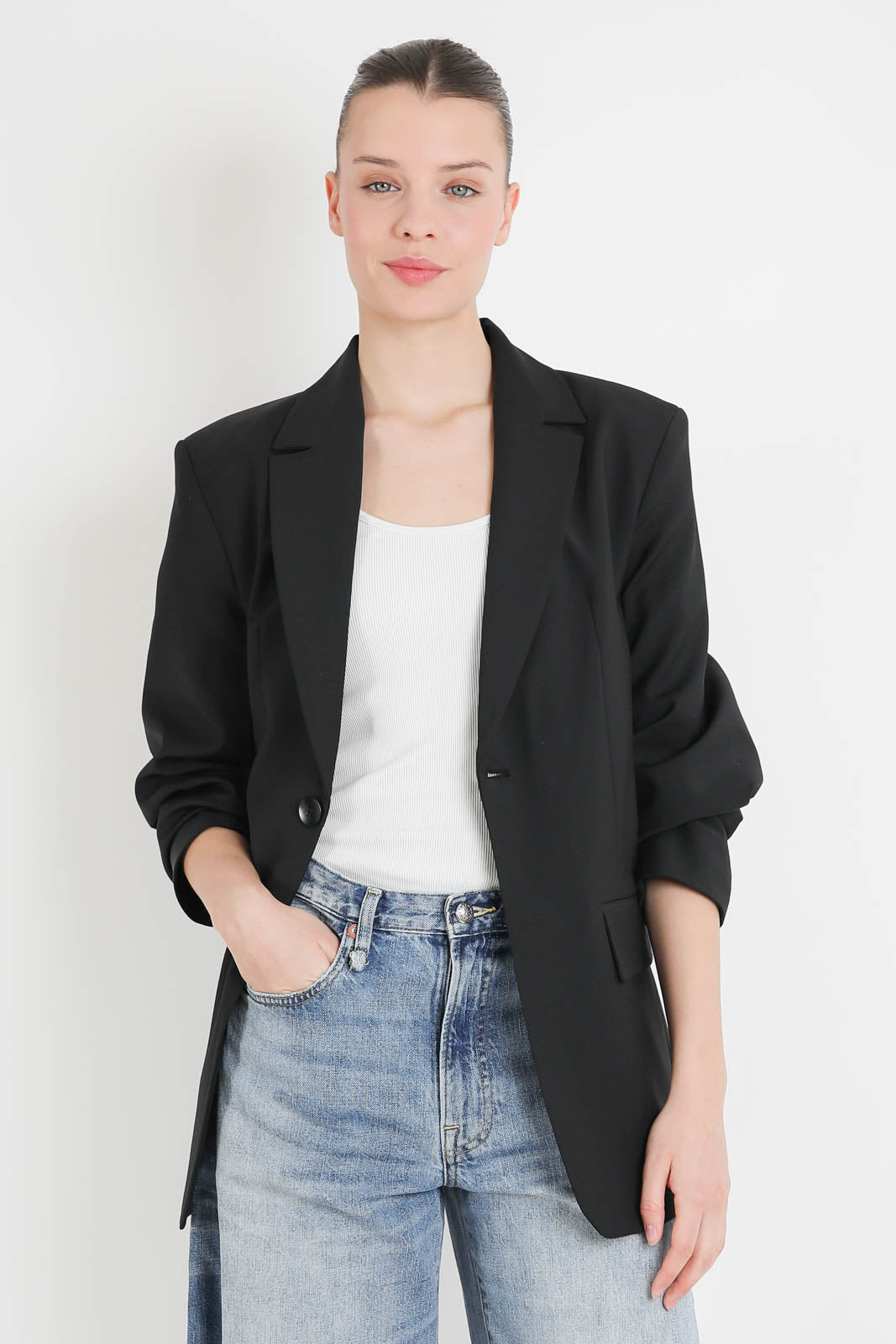 Tibi, Blazer Sculpted in Schwarz
