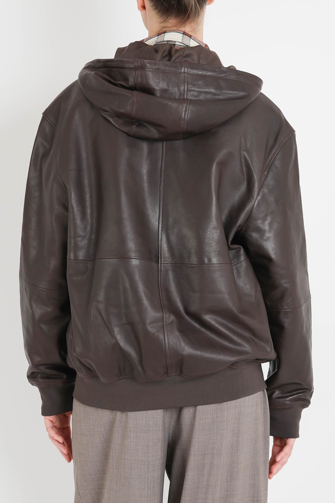 Tibi, Jacke Zip Up Hoodie in Braun