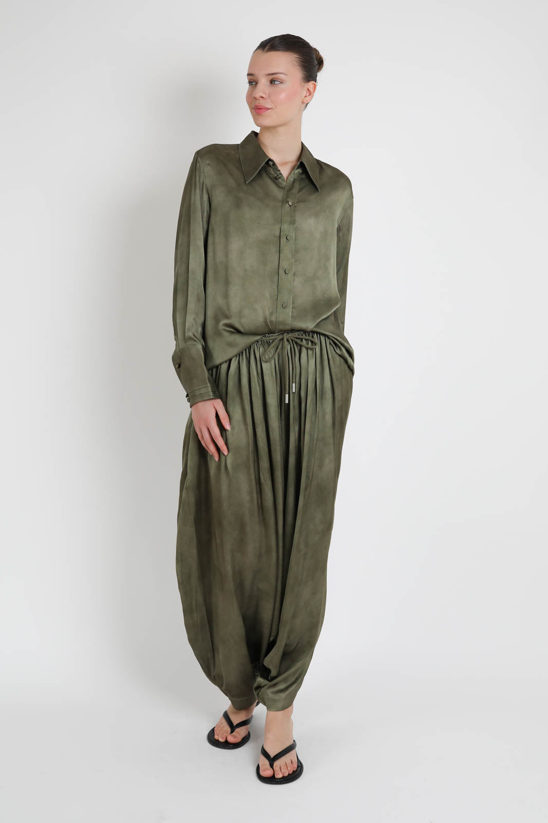 CO, Hose Gathered Waist in Jade