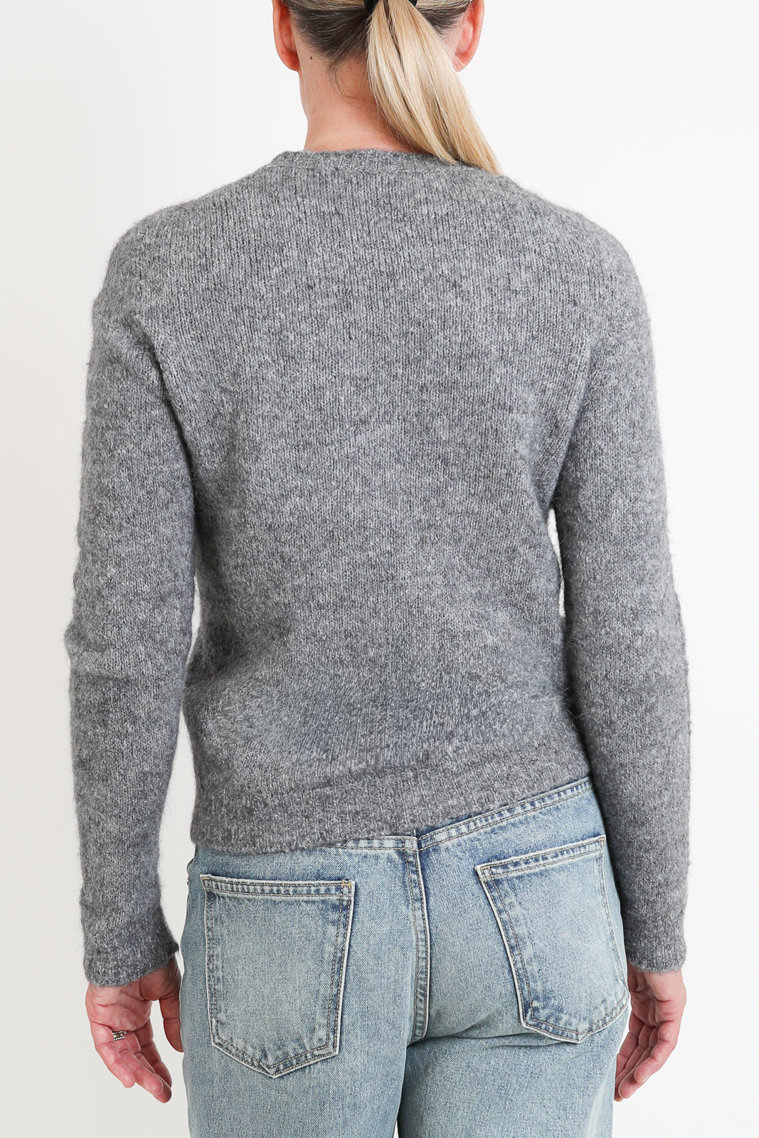 Roberto Collina, Pullover Knit Roundneck in Grigio Medio