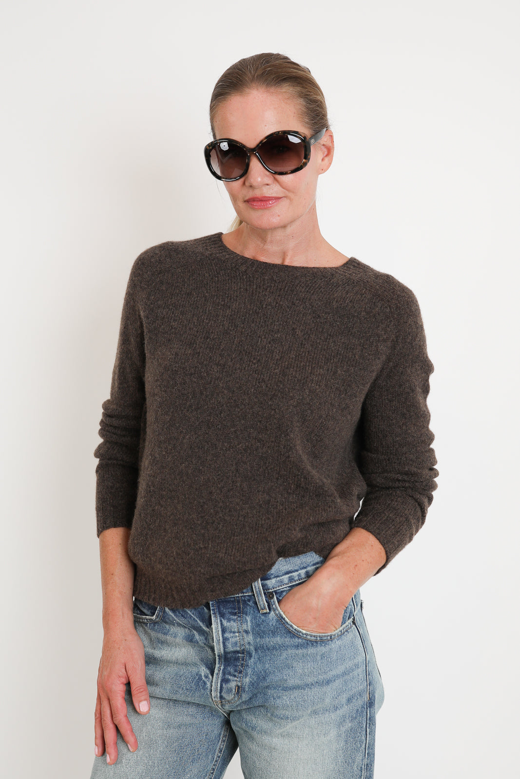 Roberto Collina, Pullover Knit Roundneck in Corteccia
