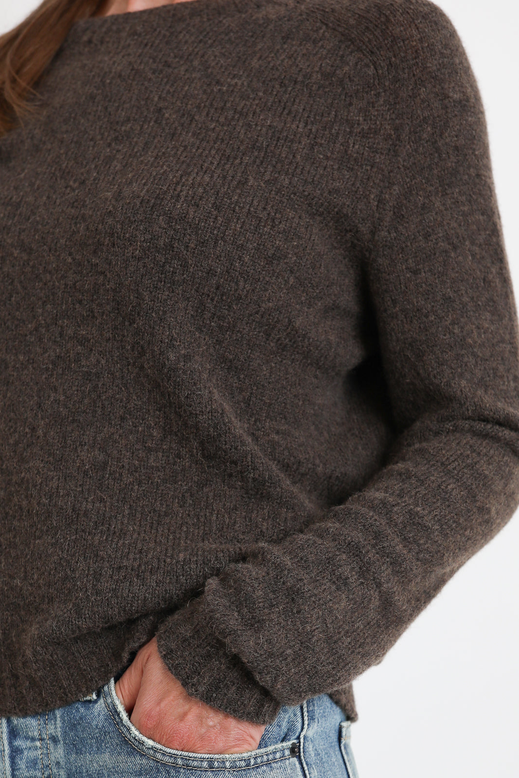 Roberto Collina, Pullover Knit Roundneck in Corteccia