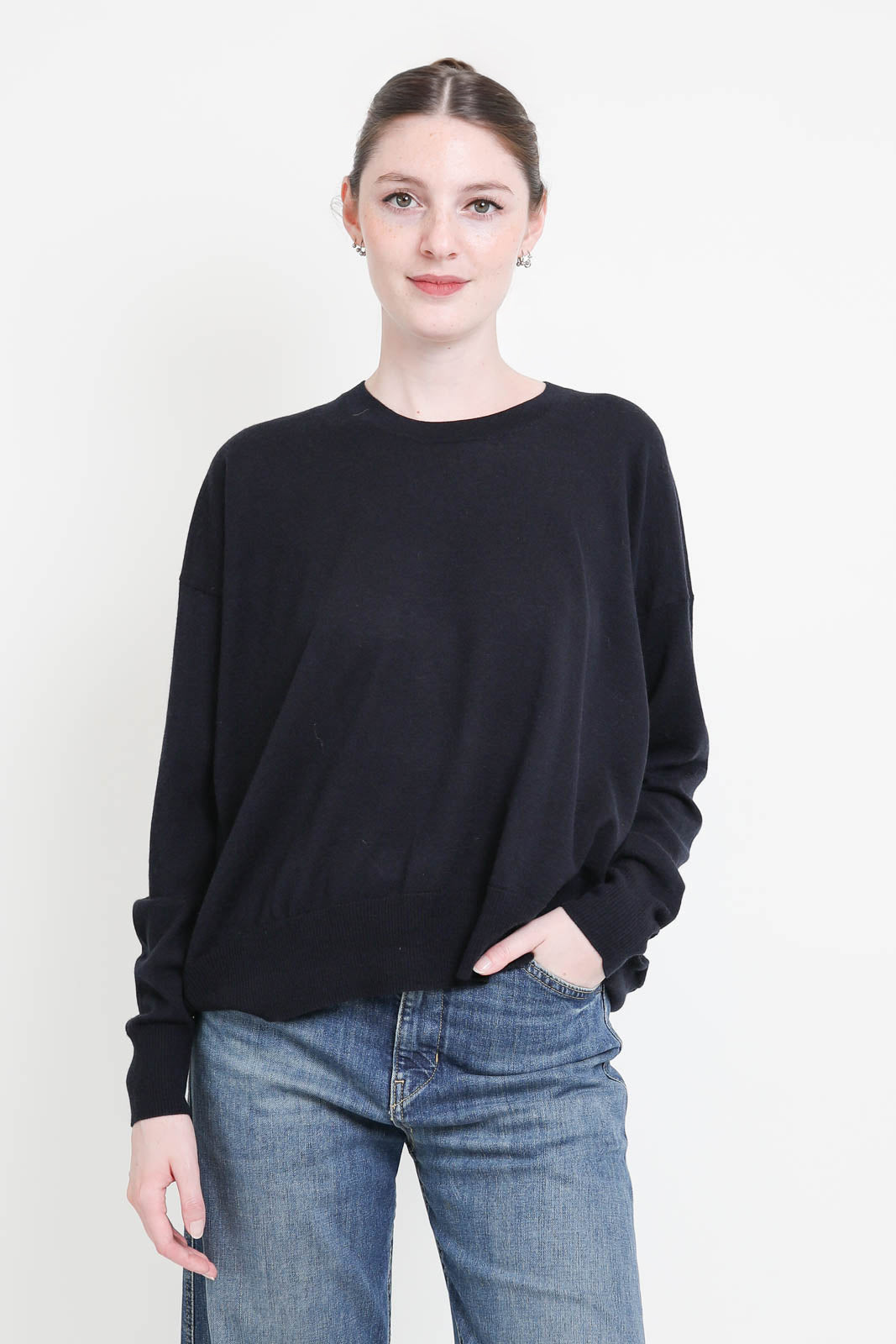 Pullover aus Wolle in Navy