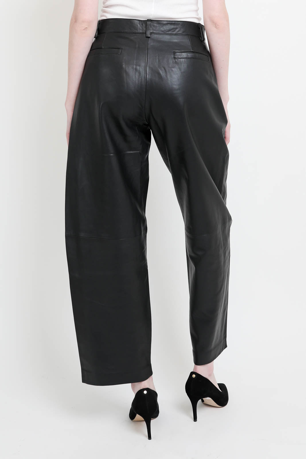 Hose aus Leder in Schwarz