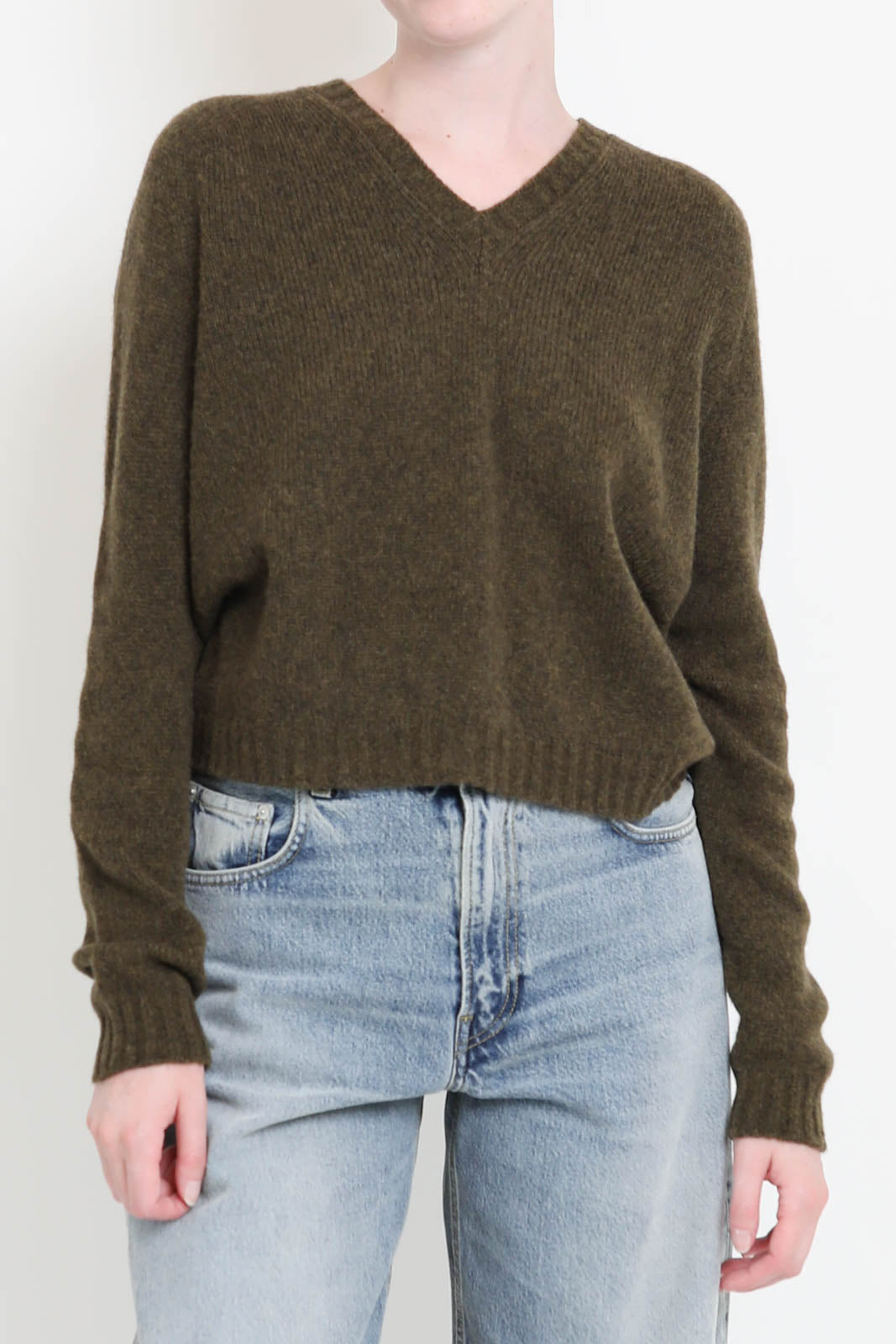 Pullover Scollo V in Militare