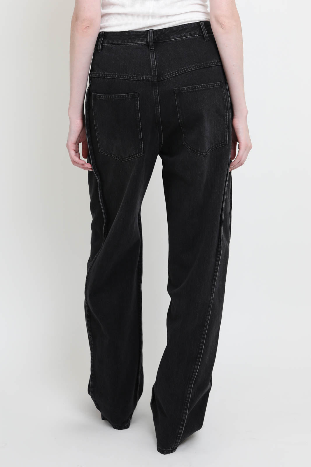 Tibi Jeans Tuck in Vintage Black