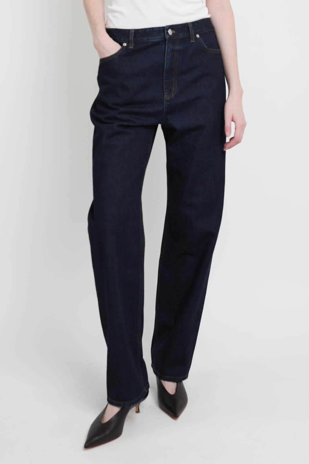 Tibi Jeans Selvage Alec in Dark Denim