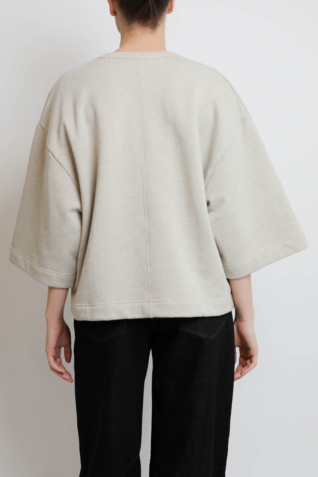 Soeur_Pullover mit kurzen Ärmeln Iksan in Beige Chine