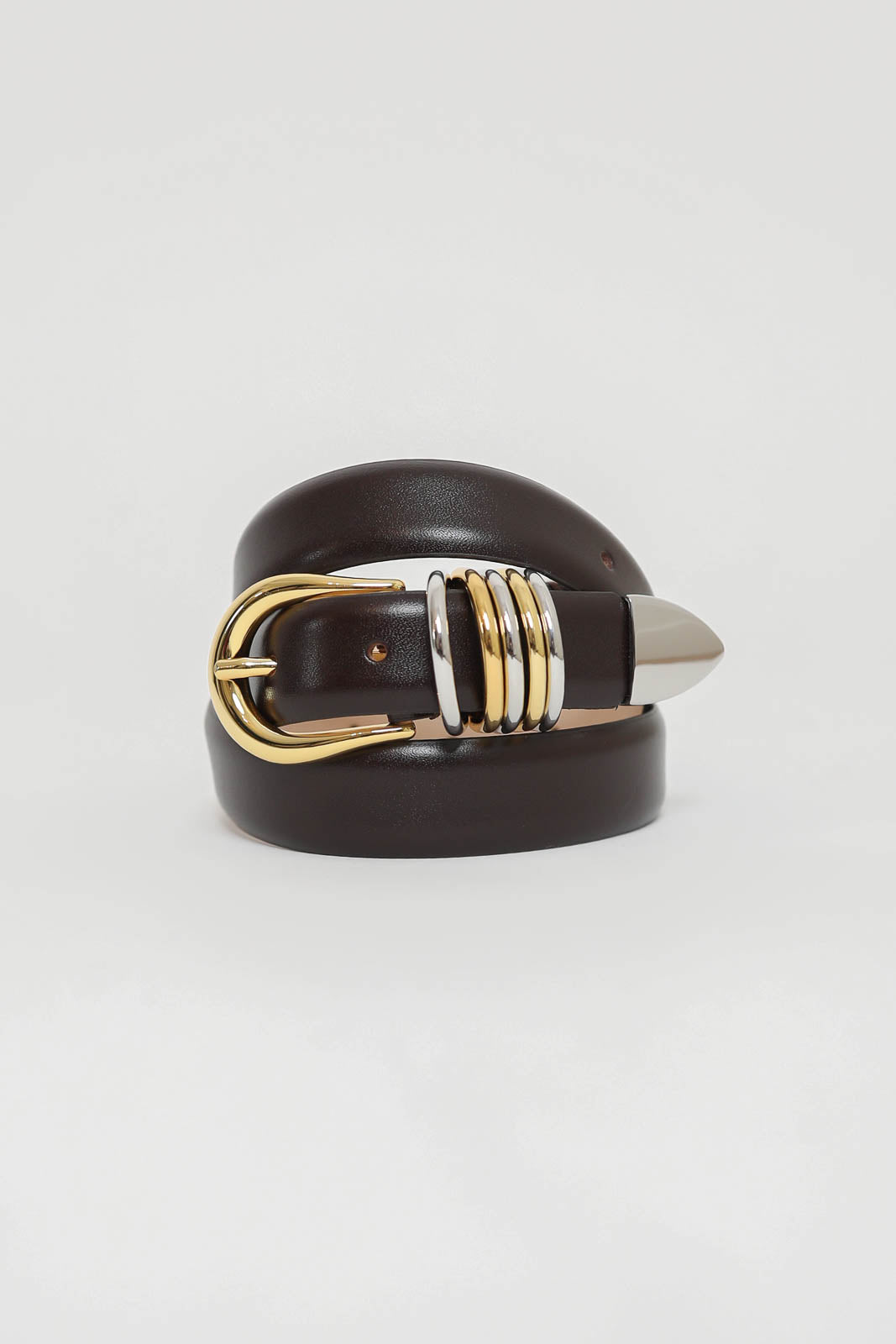 Déhanche_Gürtel Hollyhock in Deep Brown/Silver&Gold