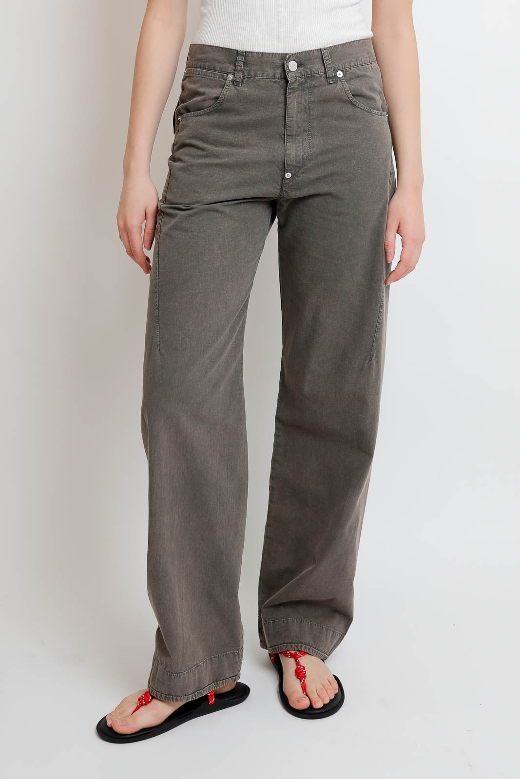 6397_Jeans Darted in Olive Drab