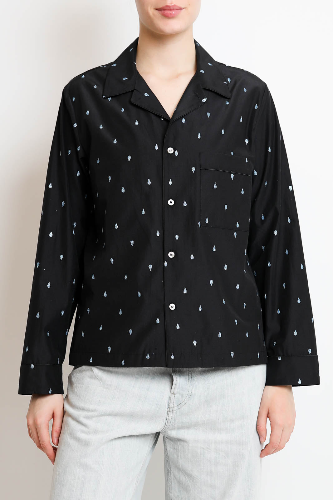 Bluse Glitter Taffetas in Schwarz