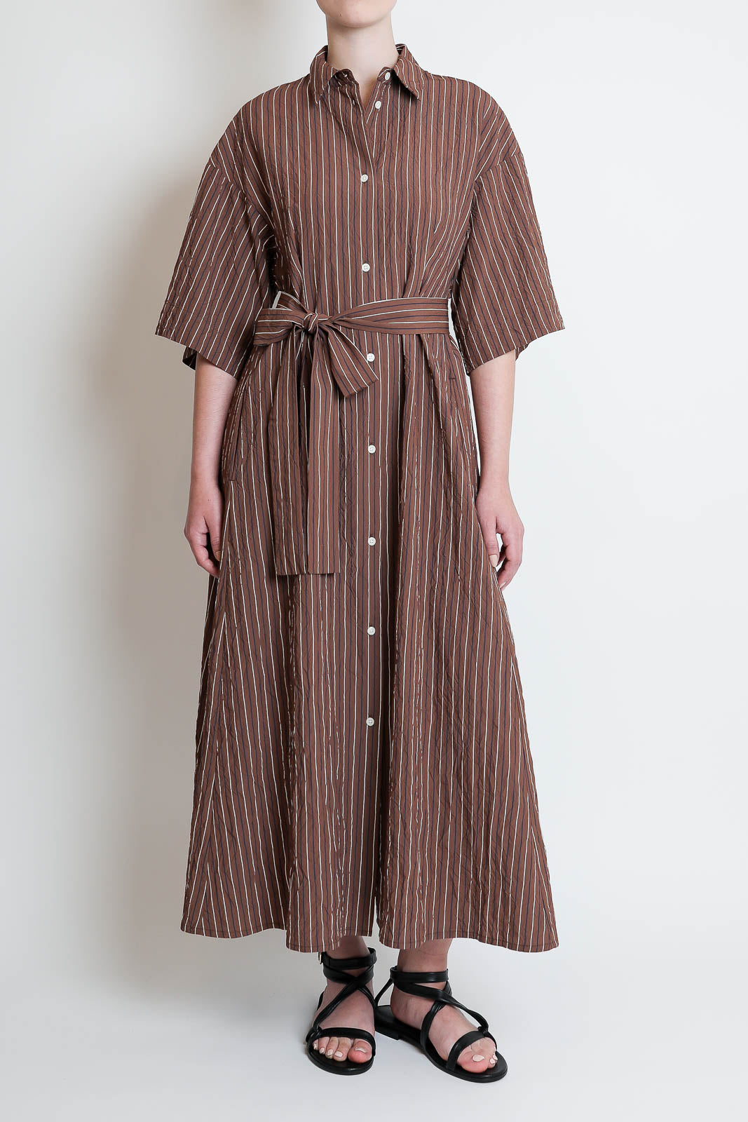Zenggi, Kleid mit Streifen in Mocha
