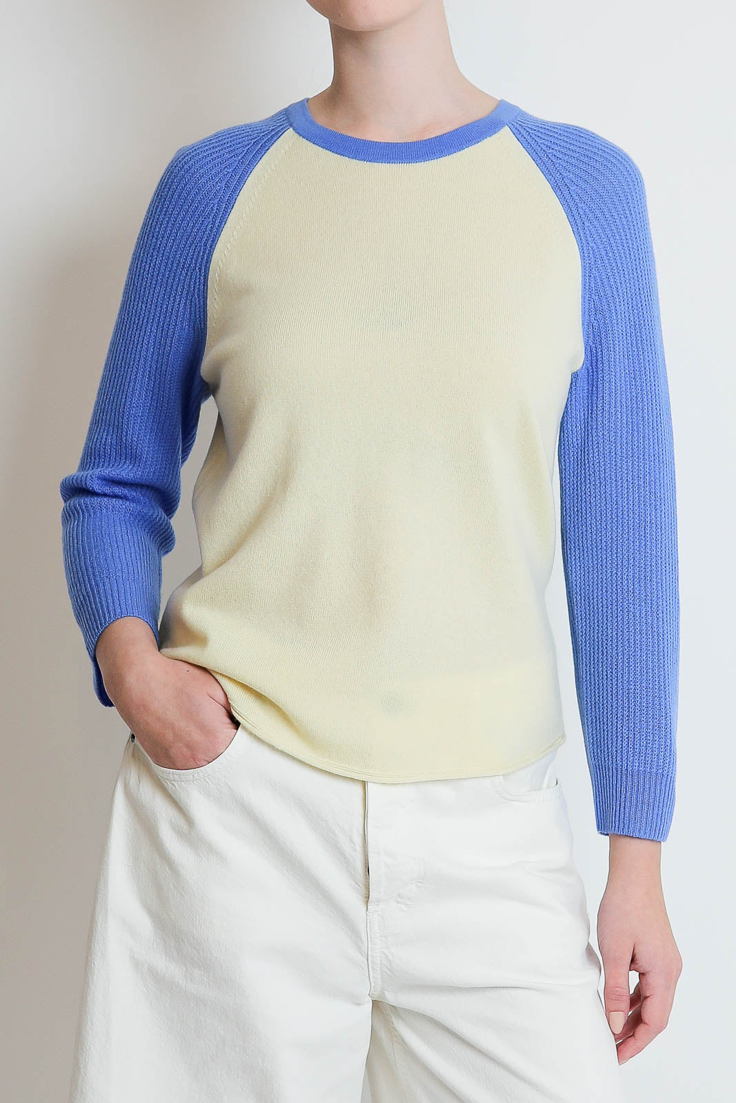 Guest in Residence, Pullover Baseball in Mist/Sail