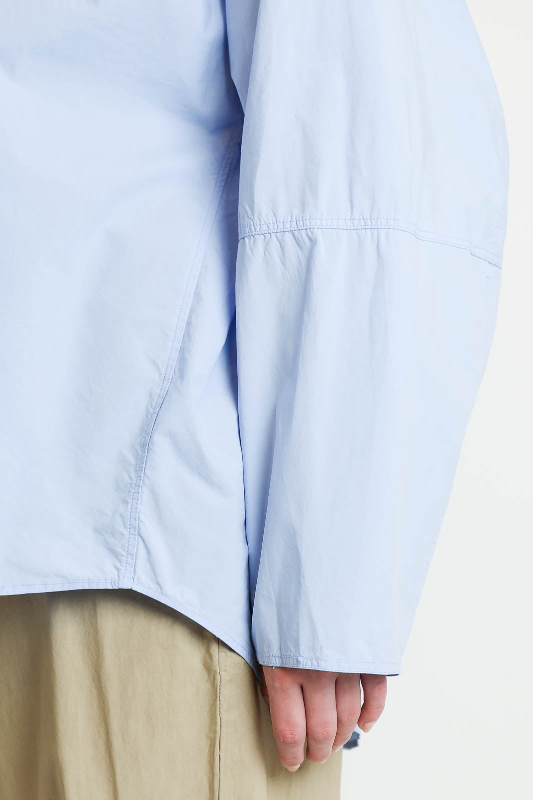 Zenggi, Bluse Popline Wide Sleeve in Sky Blue