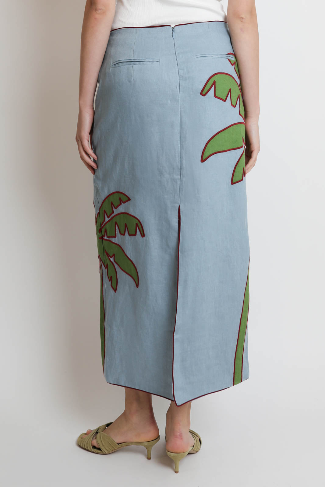 Farm Rio, Rock Embroidered Palm Tree in Blau