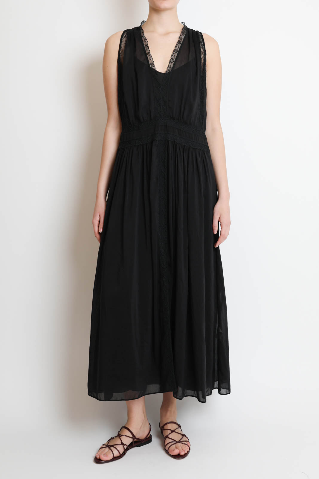 Forte-Forte, Kleid aus Voile in Schwarz
