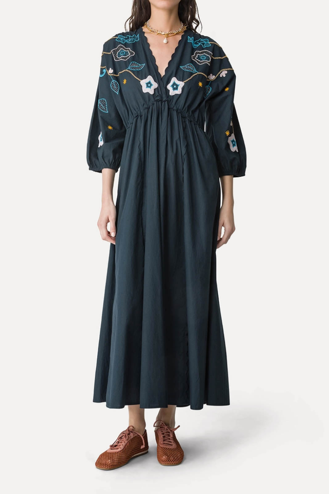 Forte-Forte, Kleid Broderie En Reve in Midnight