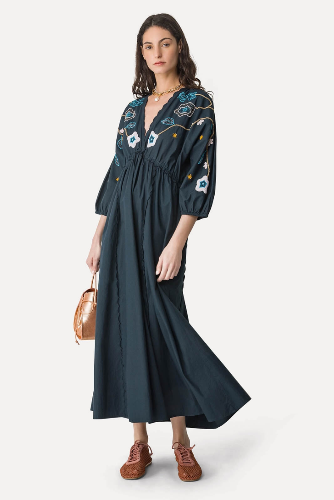 Forte-Forte, Kleid Broderie En Reve in Midnight