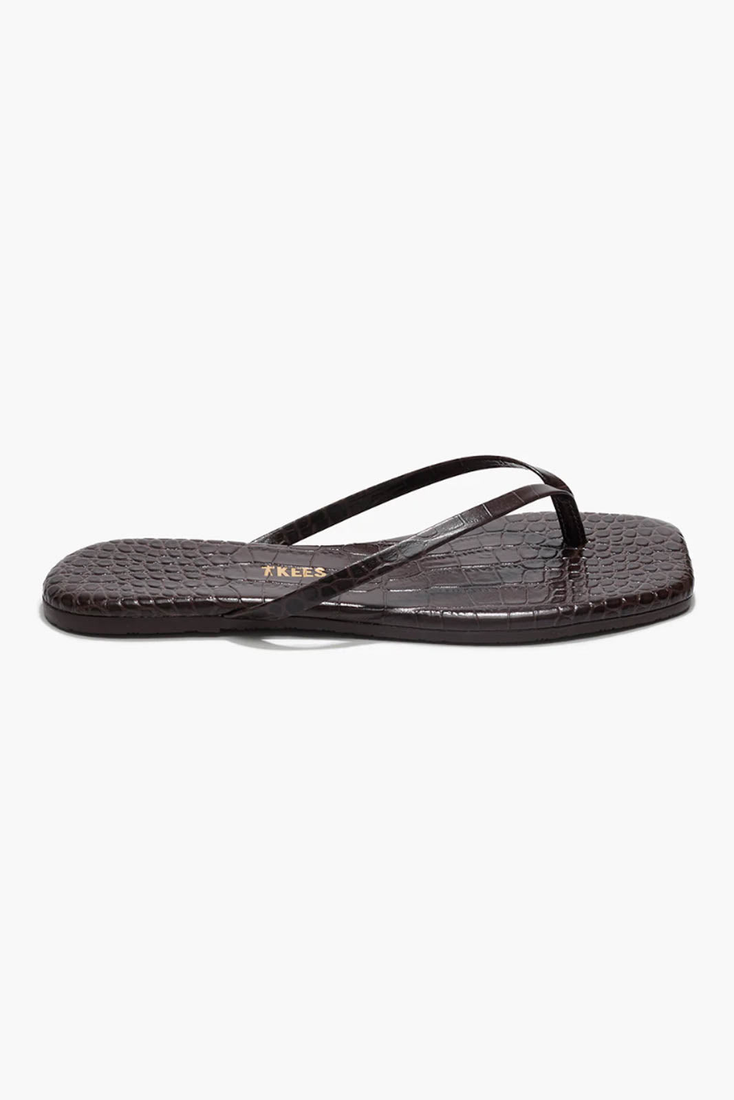 TKEES, sandales Square Toe Lily en Carob Croc