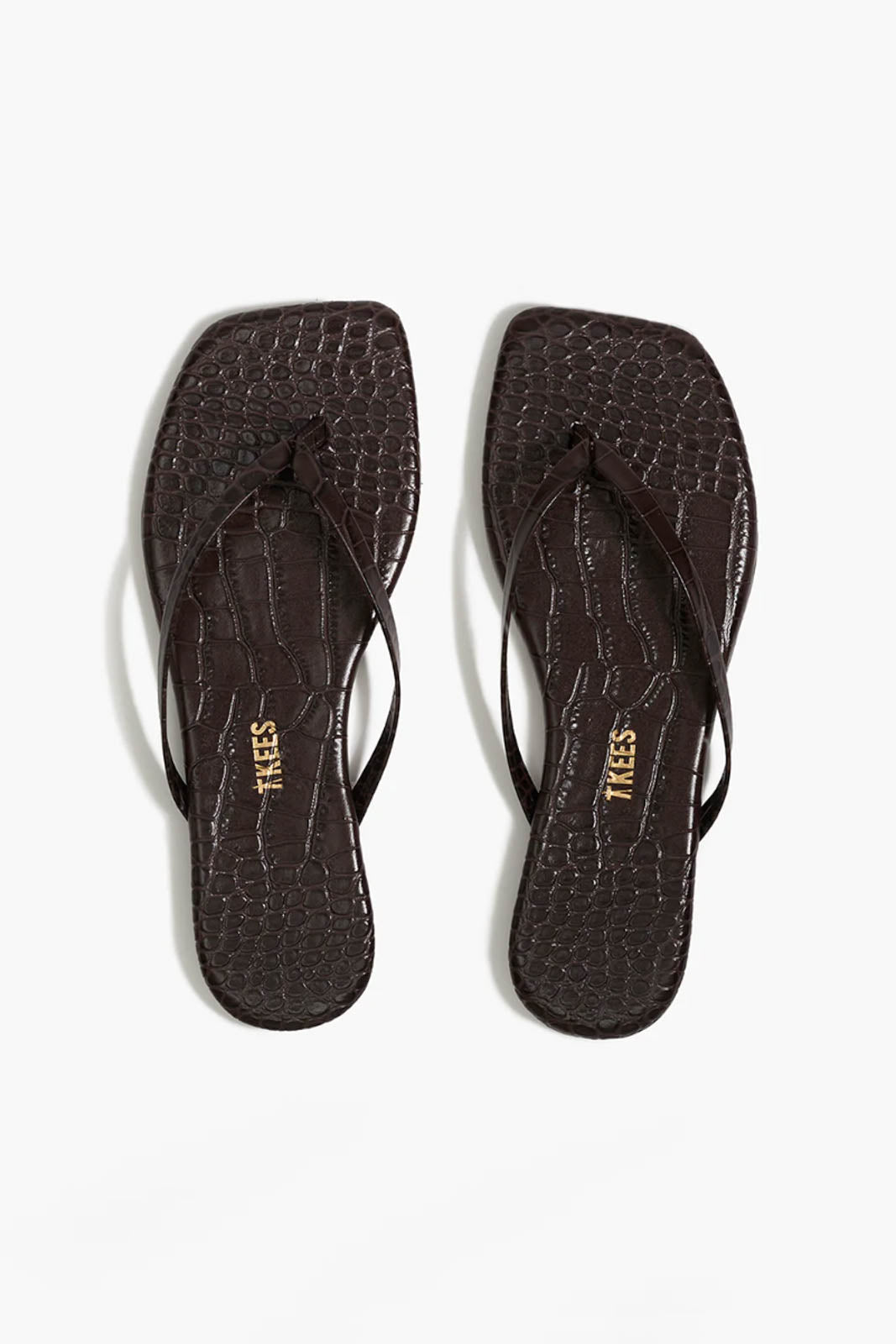 TKEES, sandales Square Toe Lily en Carob Croc